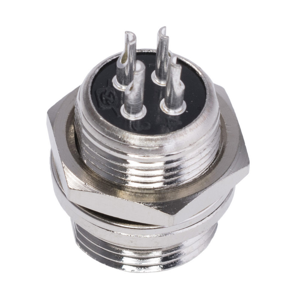 KLS15-225-M12-4m1 Вилка мікрофонна на панель, 4 контакти, d=12мм KLS15-225-M12-4m1 Вилка мікрофонна на панель, 4 контакти, d=12мм